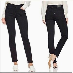 LEVIS MID RISE SKINNY BLACK DENIM SIZE 14